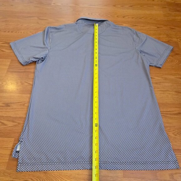 Peter Millar Polo Shirt Mens Medium Purple Diamond AOP Summer Comfort Lake Golf - Picture 13 of 14